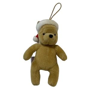 Adorable Gund Disney Classic Winnie the Pooh Bear Santa plush Christmas ornament
